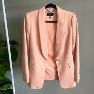 Melanie Lyne Peach Pink Blazer with Gold Buttons Size 2